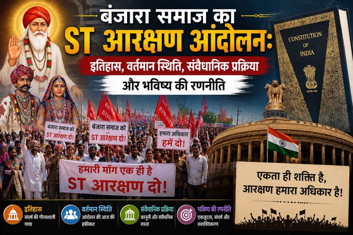 बंजारा समाज का ST आरक्षण आंदोलन: इतिहास, वर्तमान स्थिति, संवैधानिक प्रक्रिया और भविष्य की रणनीति